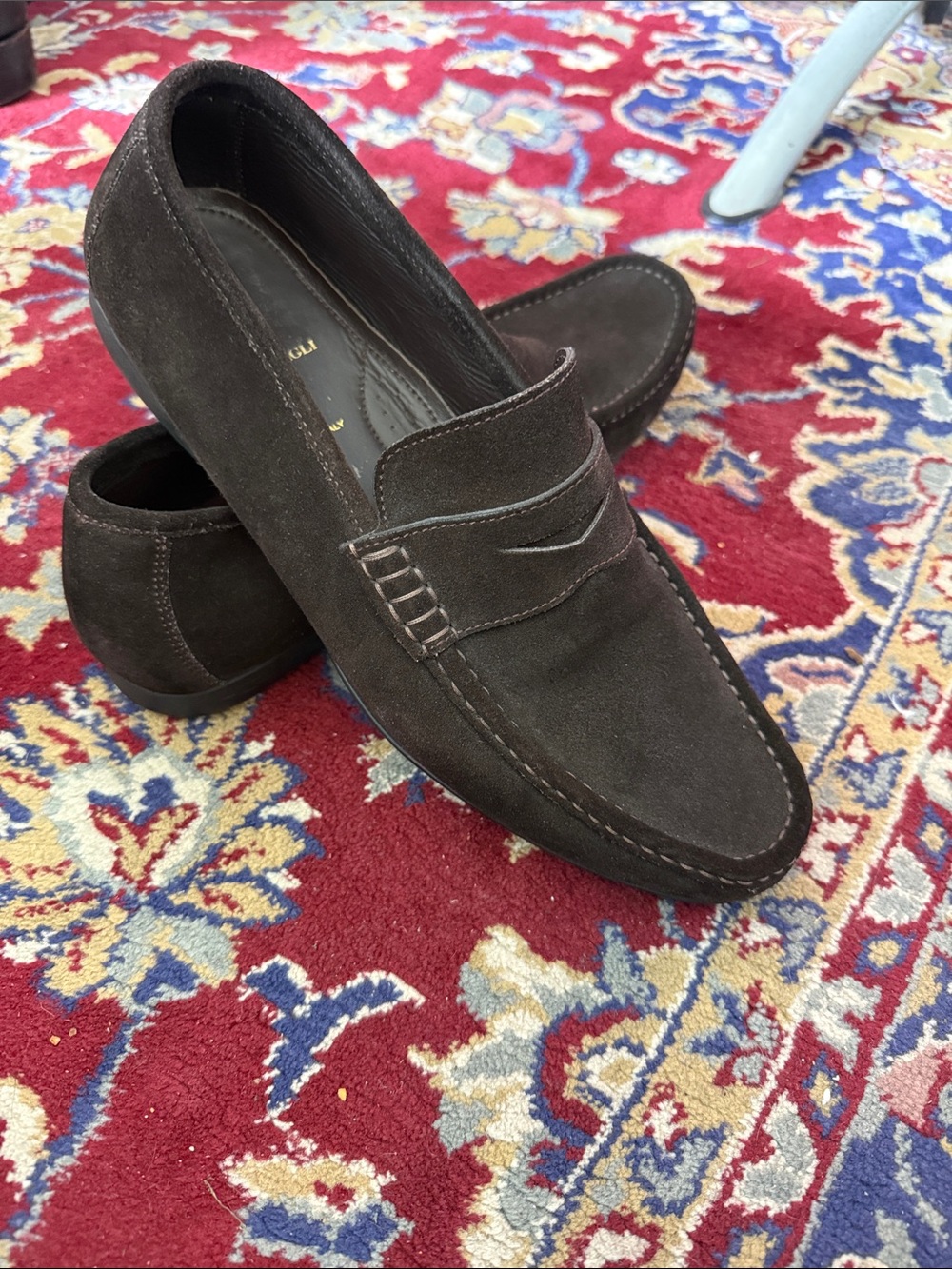 Bruno Magli Brown Suede Driving Moccasin